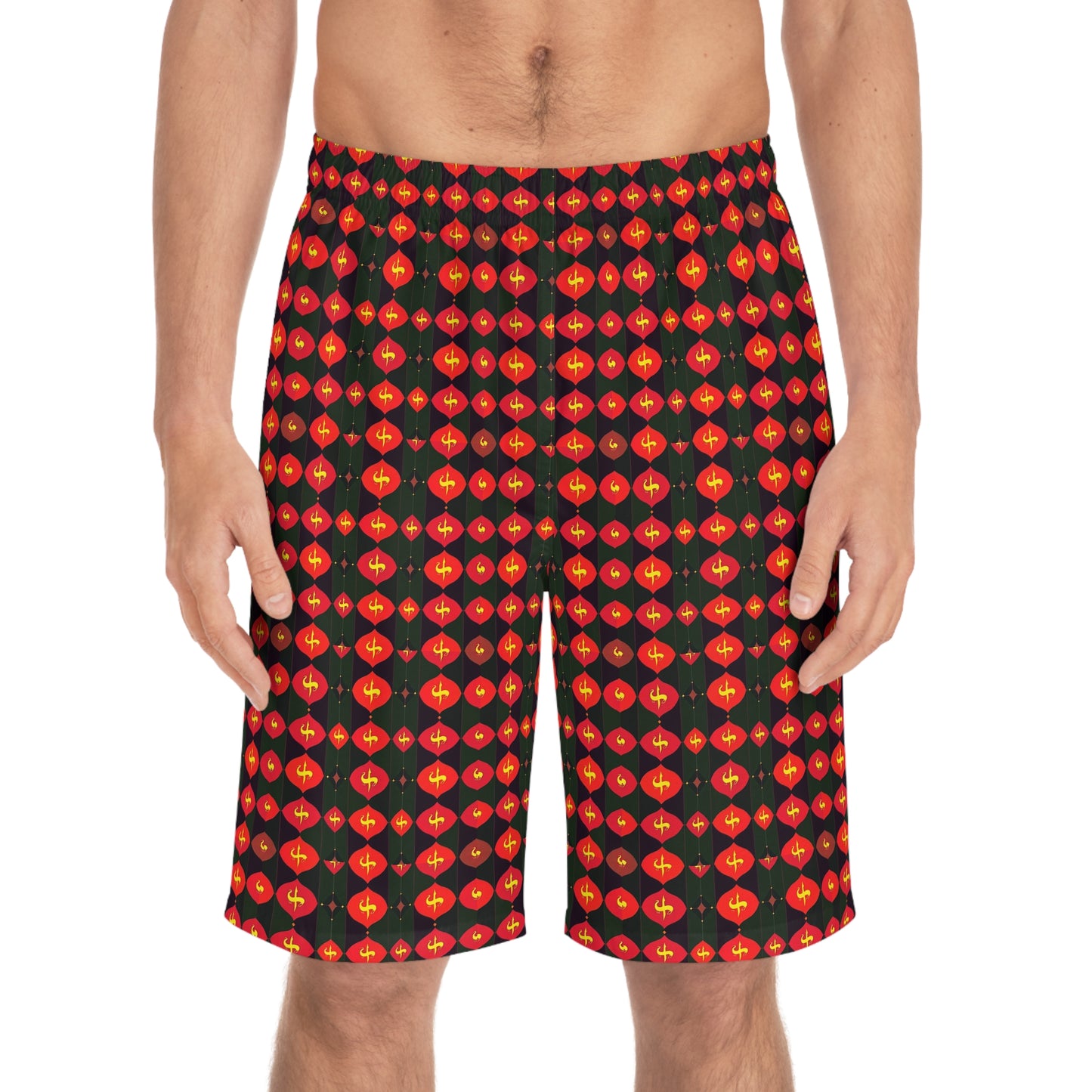 Men's Board Shorts, (AOP), Sagittarius, Zodiac v2, Shape Pattern