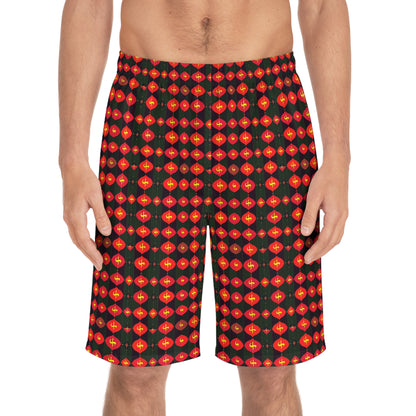 Men's Board Shorts, (AOP), Sagittarius, Zodiac v2, Shape Pattern