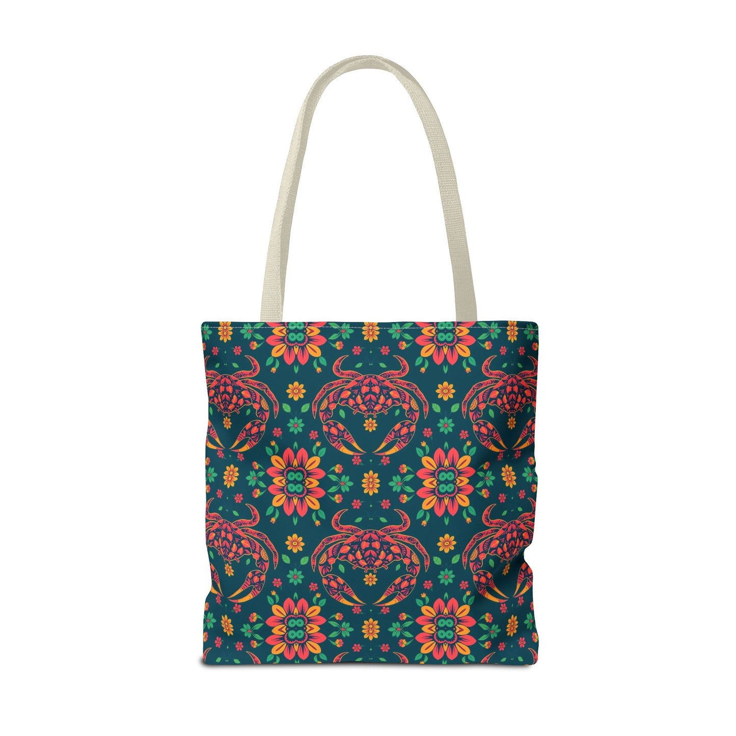 Tote Bag (AOP), Cancer, Zodiac v2, Flower Pattern