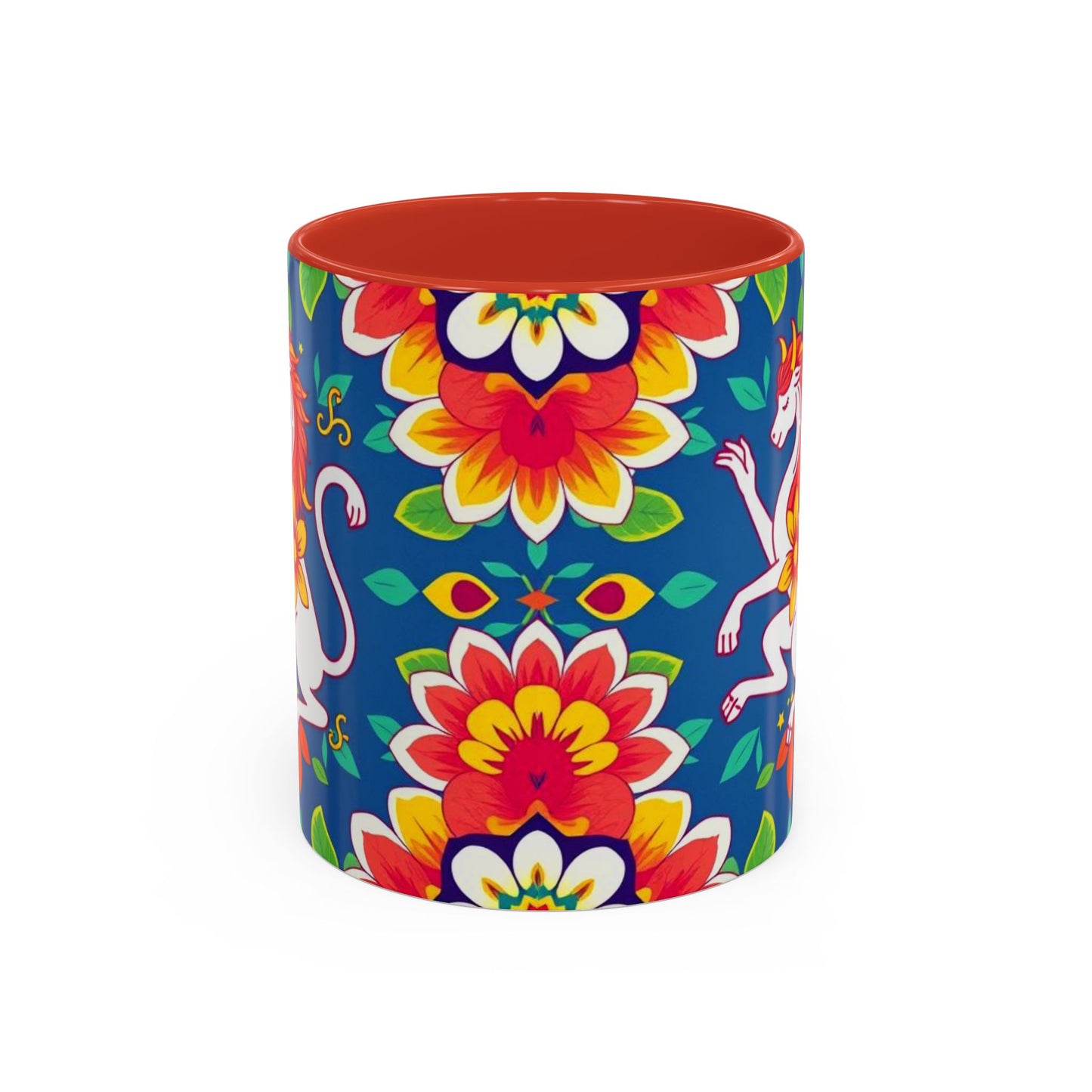 Accent Coffee Mug, Virgo, Zodiac v3. Flower Pattern, (11, 15oz)