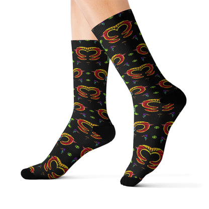 Sublimation Socks, Aries, Zodiac v2, Jewel Pattern