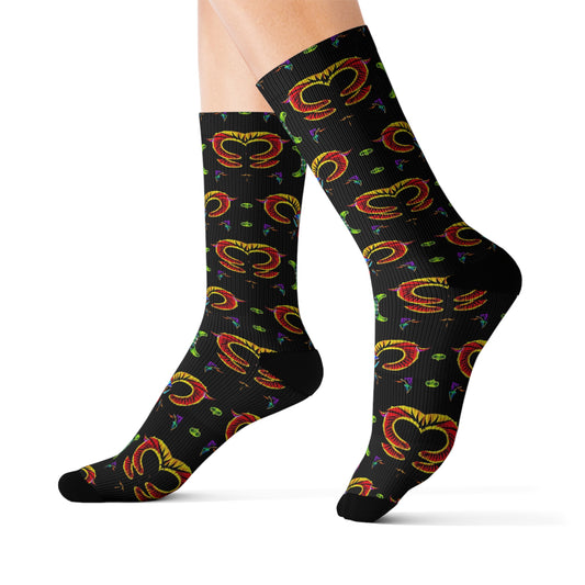 Sublimation Socks, Aries, Zodiac v2, Jewel Pattern