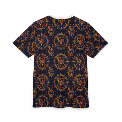 Unisex Cut & Sew T-Shirt, (AOP), Sagittarius, Zodiac v2, Jewels Pattern