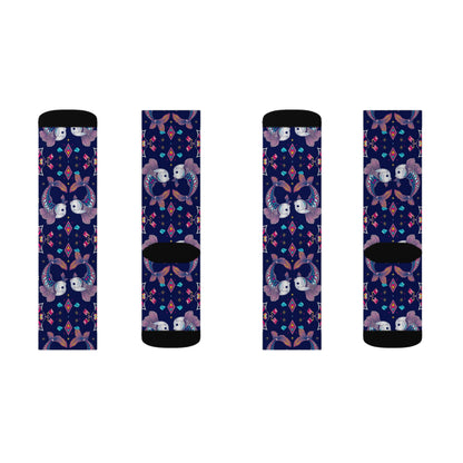 Sublimation Socks, Pisces, Zodiac v4, Jewel Pattern