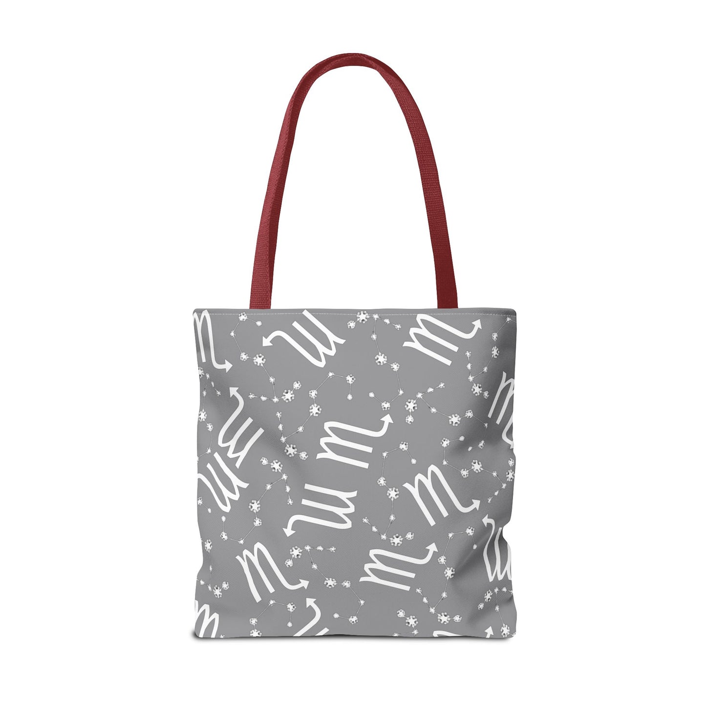 Tote Bag, Scorpio Zodiac Sign, AOP, (Grey, White)