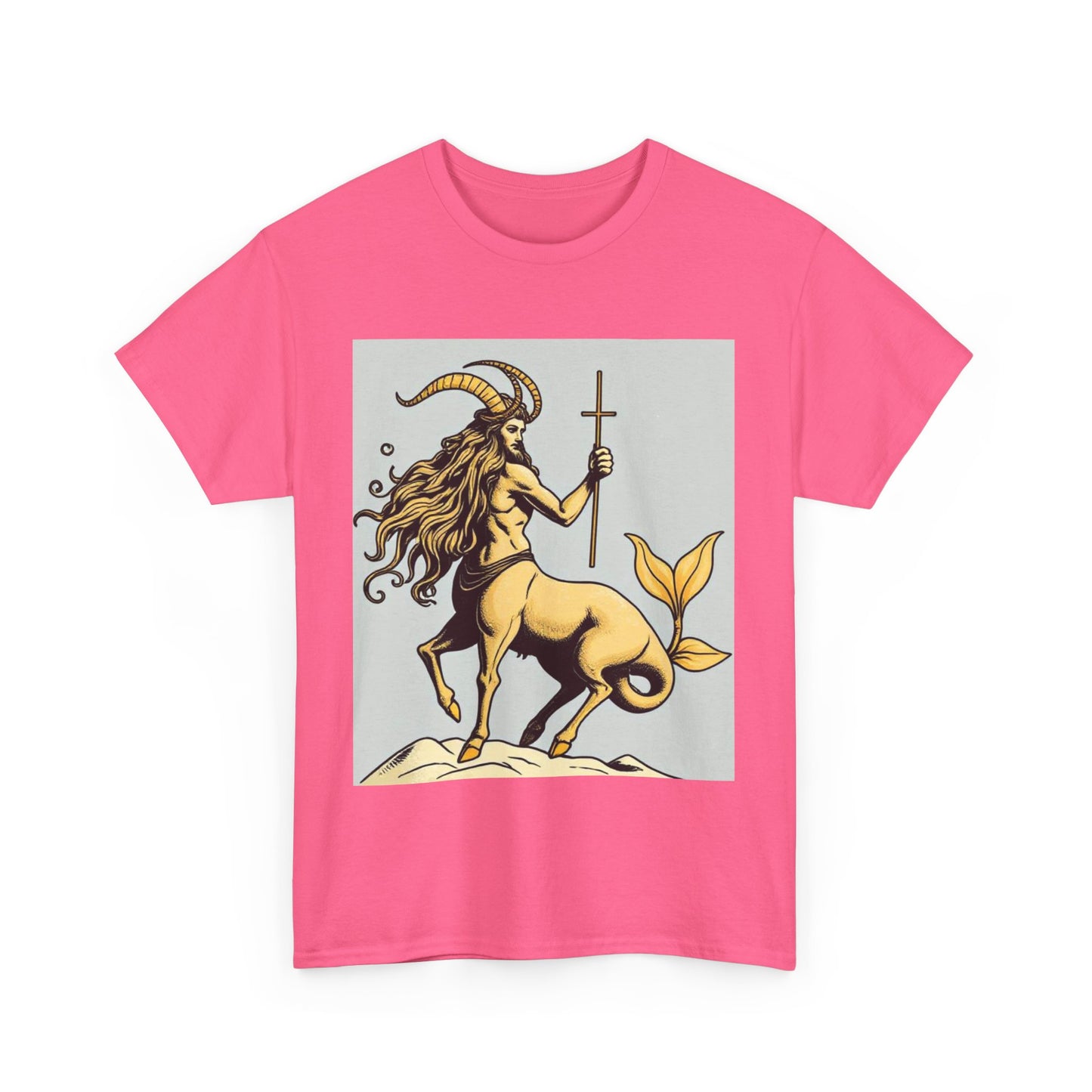 Unisex Heavy Cotton T-Shirt, Capricorn God v3, Zodiac Design