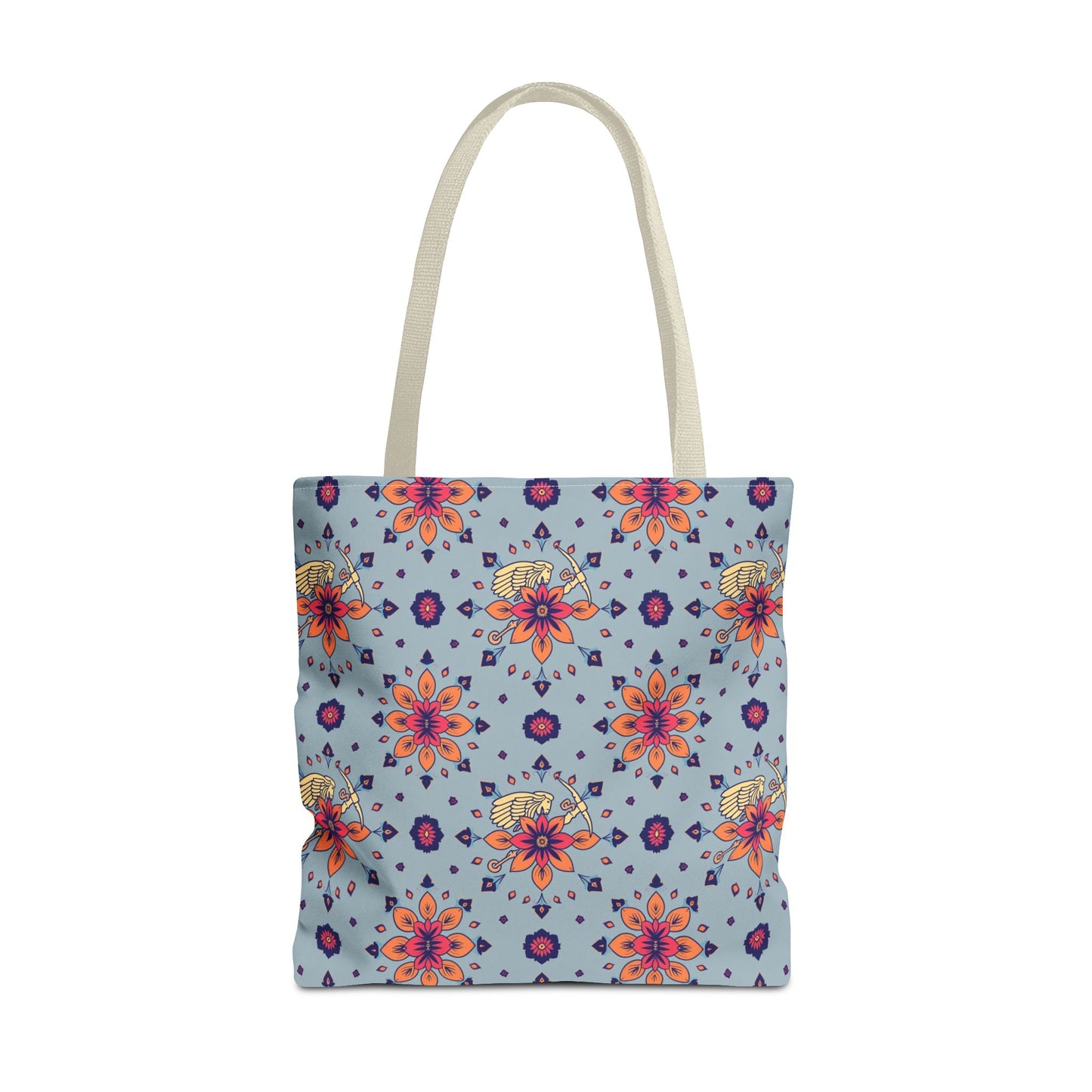 Tote Bag, (AOP), Sagittarius, Zodiac v1, Flower Pattern