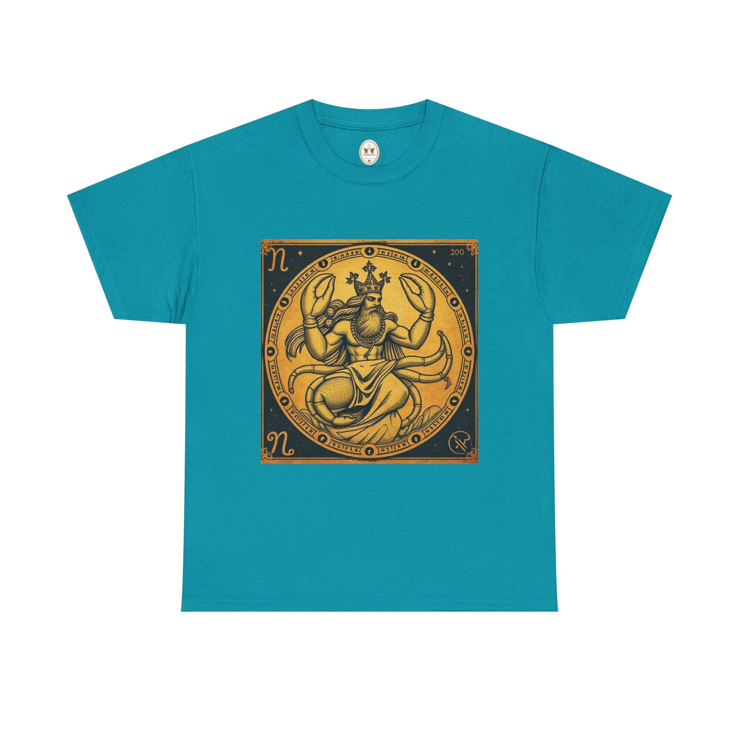 Unisex Heavy Cotton T-Shirt, Crab King, Cancer Zodiac Design