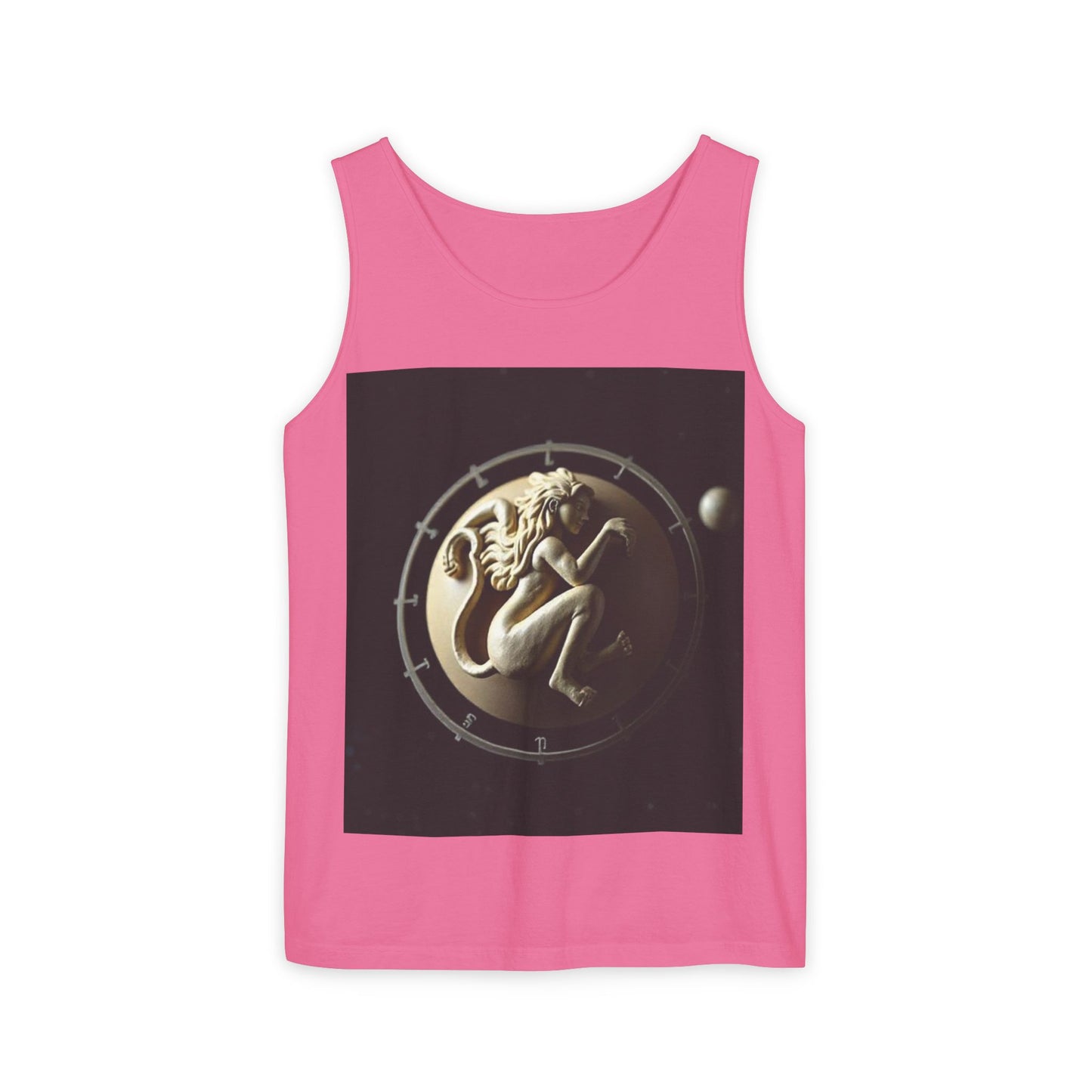Unisex Garment-Dyed, Tank Top, Virgo Design, Planet Symbol, 100% US cotton