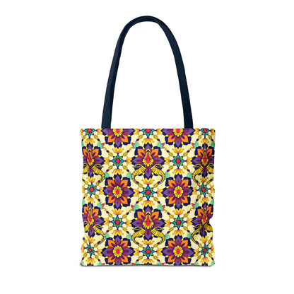 Tote Bag, (AOP), Taurus, Zodiac v5, Flower Pattern
