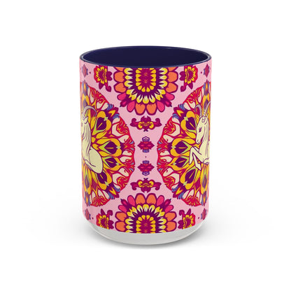 Accent Coffee Mug, Capricorn, Zodiac v3, Flower Pattern, (11, 15oz)