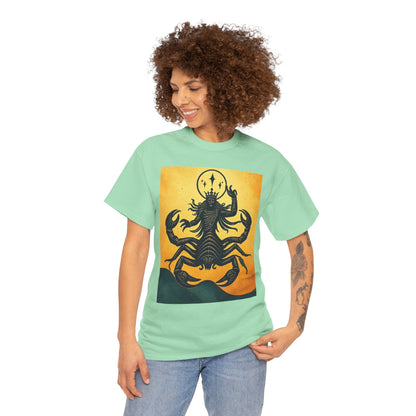Unisex Heavy Cotton T-Shirt, Scorpion King, Print Art, Scorpio Zodiac Design