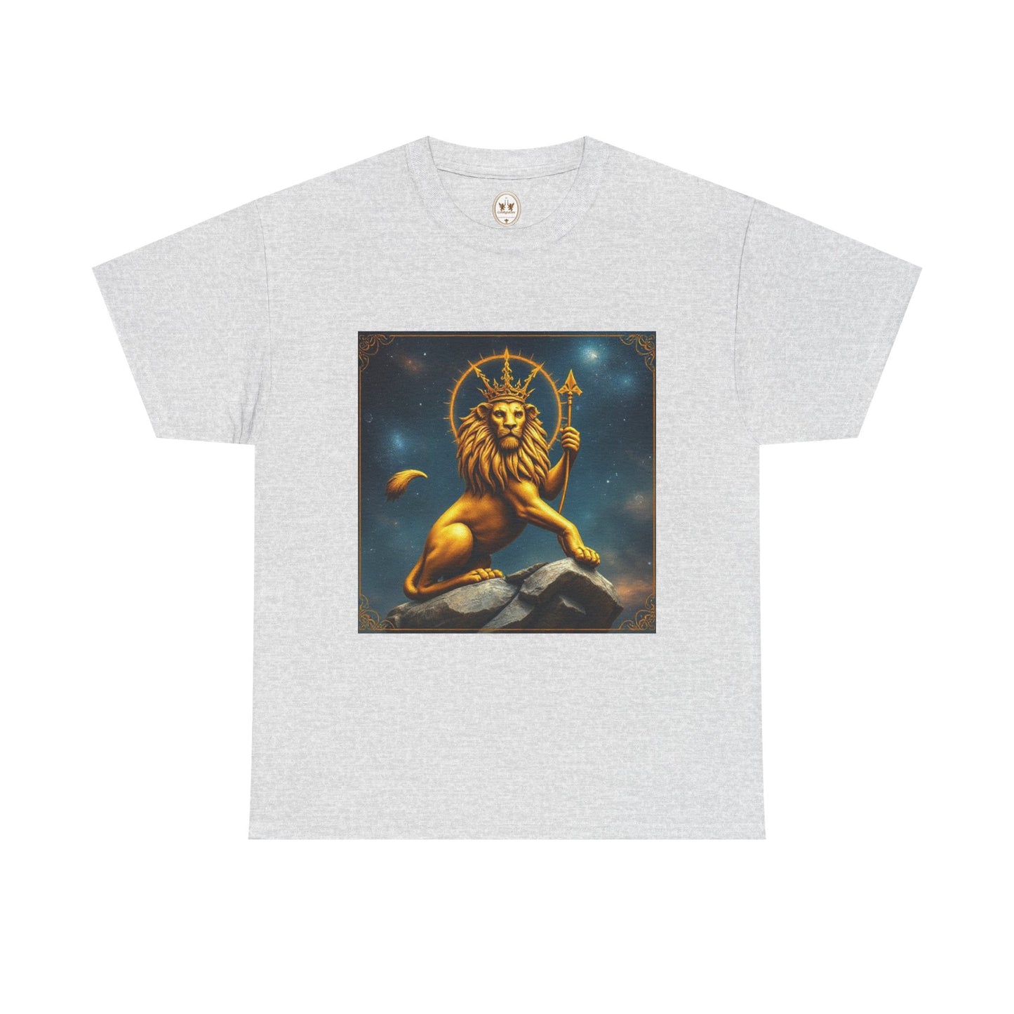 Unisex Heavy Cotton T-Shirt, King of Lions, Leo Zodiac Design