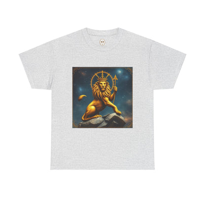 Unisex Heavy Cotton T-Shirt, King of Lions, Leo Zodiac Design