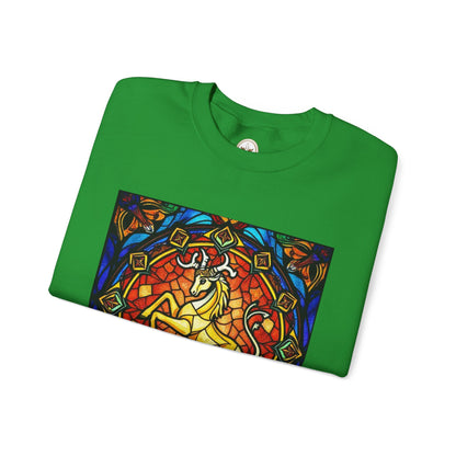 Unisex Heavy Blend™ Crewneck Sweatshirt, Glass 1, Capricorn Zodiac Design