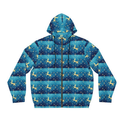 Full-Zip Hoodie (AOP), Aquarius, Zodiac v4, Pattern