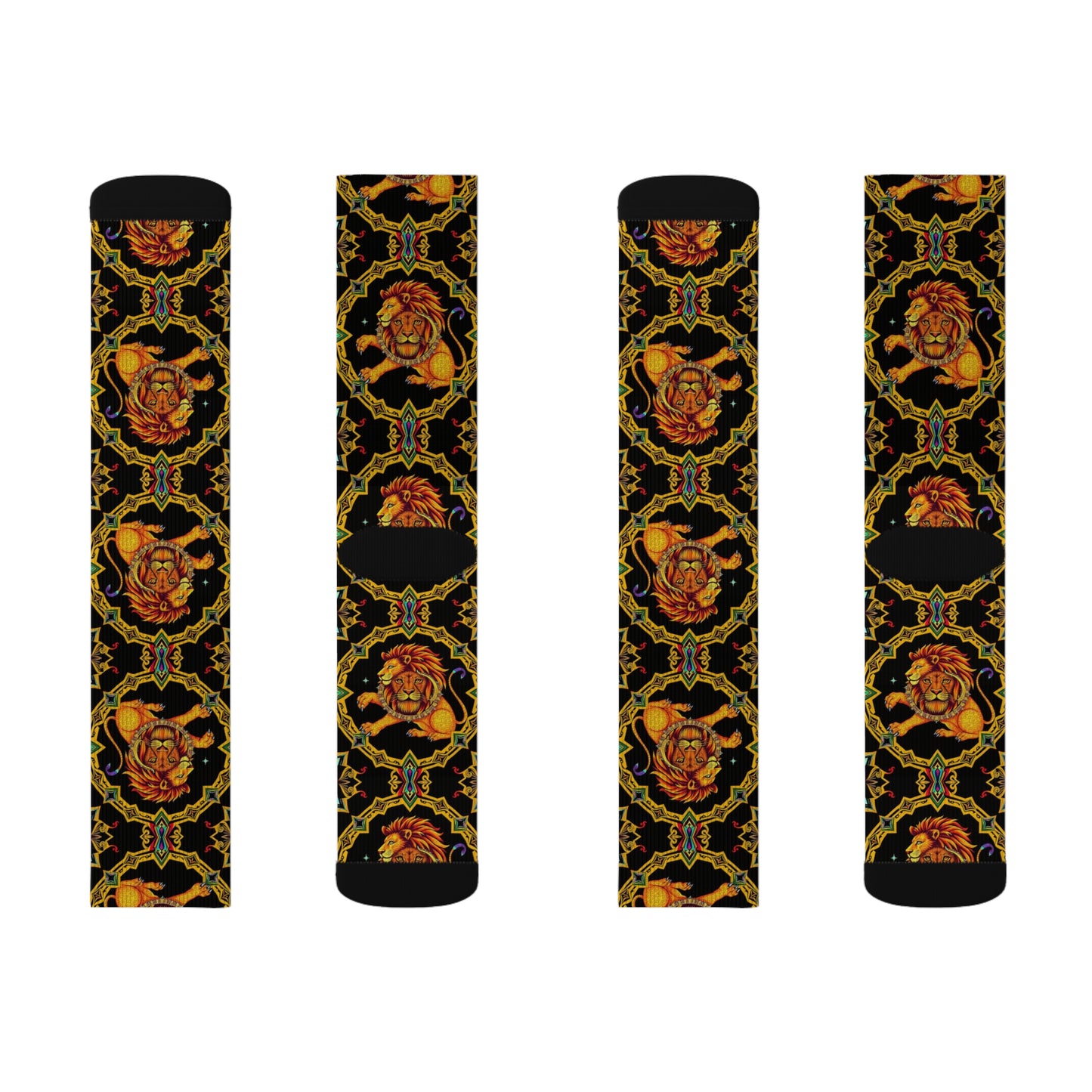 Sublimation Socks, Leo, Zodiac v4, Jewel Pattern