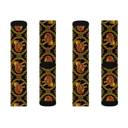 Sublimation Socks, Leo, Zodiac v4, Jewel Pattern