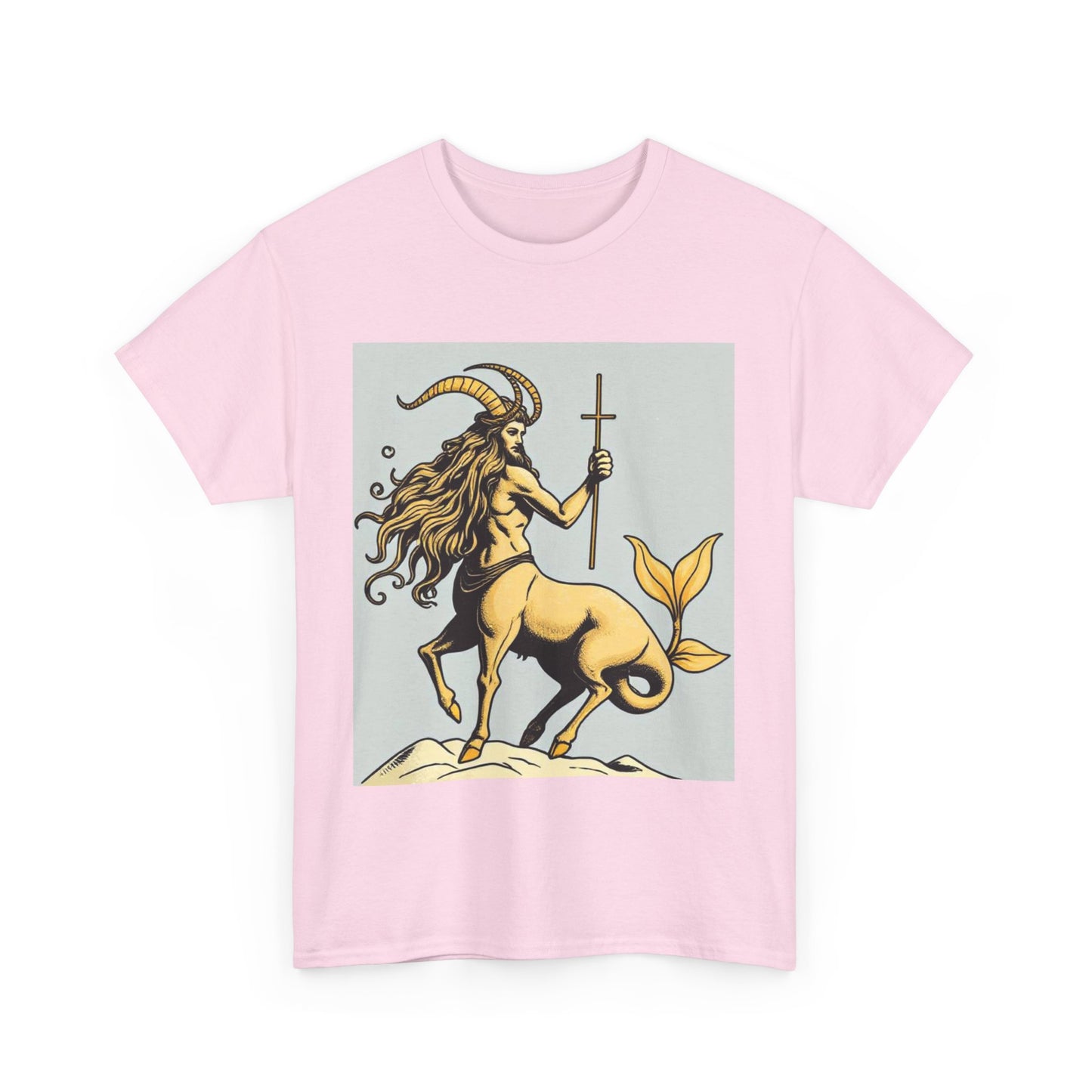 Unisex Heavy Cotton T-Shirt, Capricorn God v2, Zodiac Design