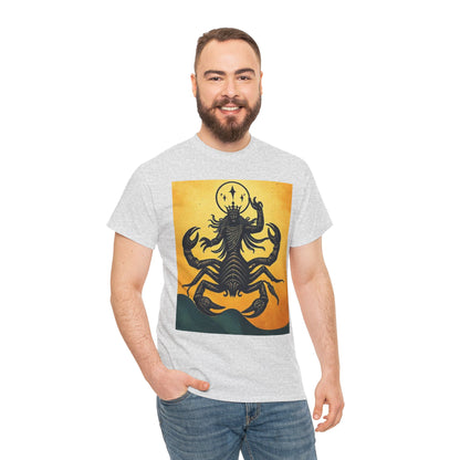 Unisex Heavy Cotton T-Shirt, Scorpion King, Print Art, Scorpio Zodiac Design