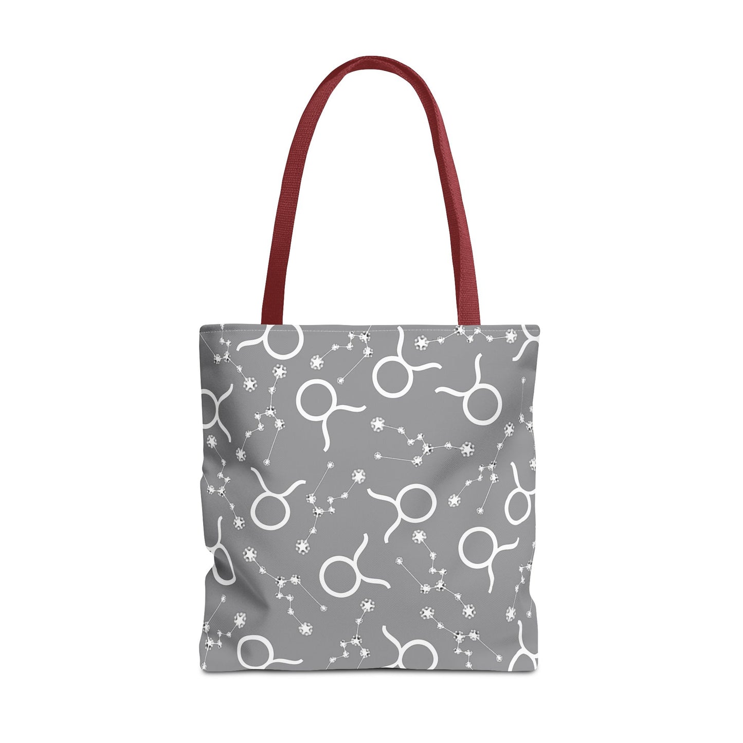 Tote Bag, Taurus Zodiac Sign, AOP, (Grey, White)