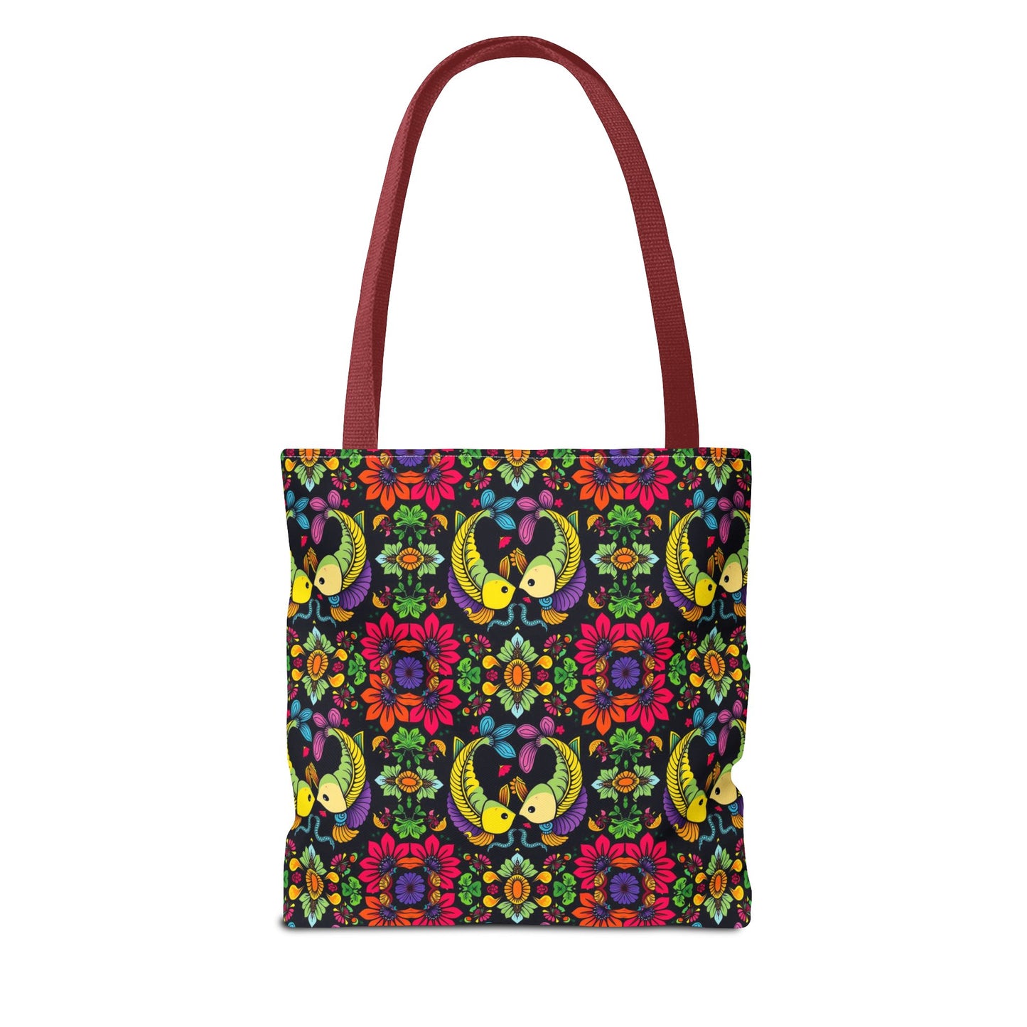 Tote Bag, (AOP), Pisces, Zodiac, Flower Pattern