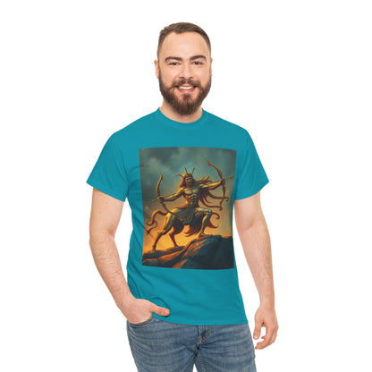 Unisex Heavy Cotton T-Shirt, Arrow Centaur v1, Sagittarius Zodiac Design