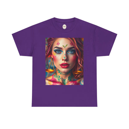 Unisex Heavy Cotton T-Shirt, Libra, Zodiac v1, Sexy Art