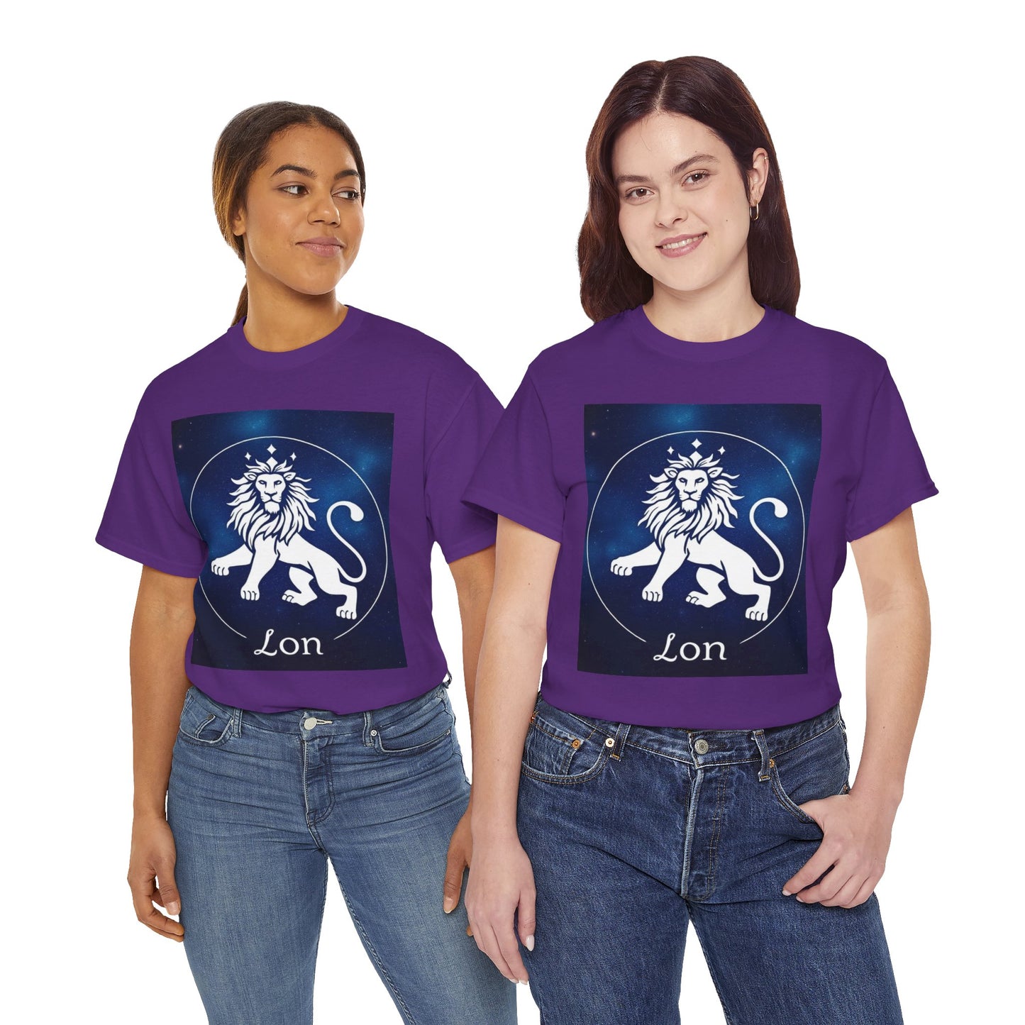 Unisex Heavy Cotton T-Shirt, Space Lion v1, Leo Zodiac Design