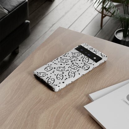 Tough Cases with the Cancer Zodiac sign for iPhone, Samsung Galaxy, and Google Pixel devices