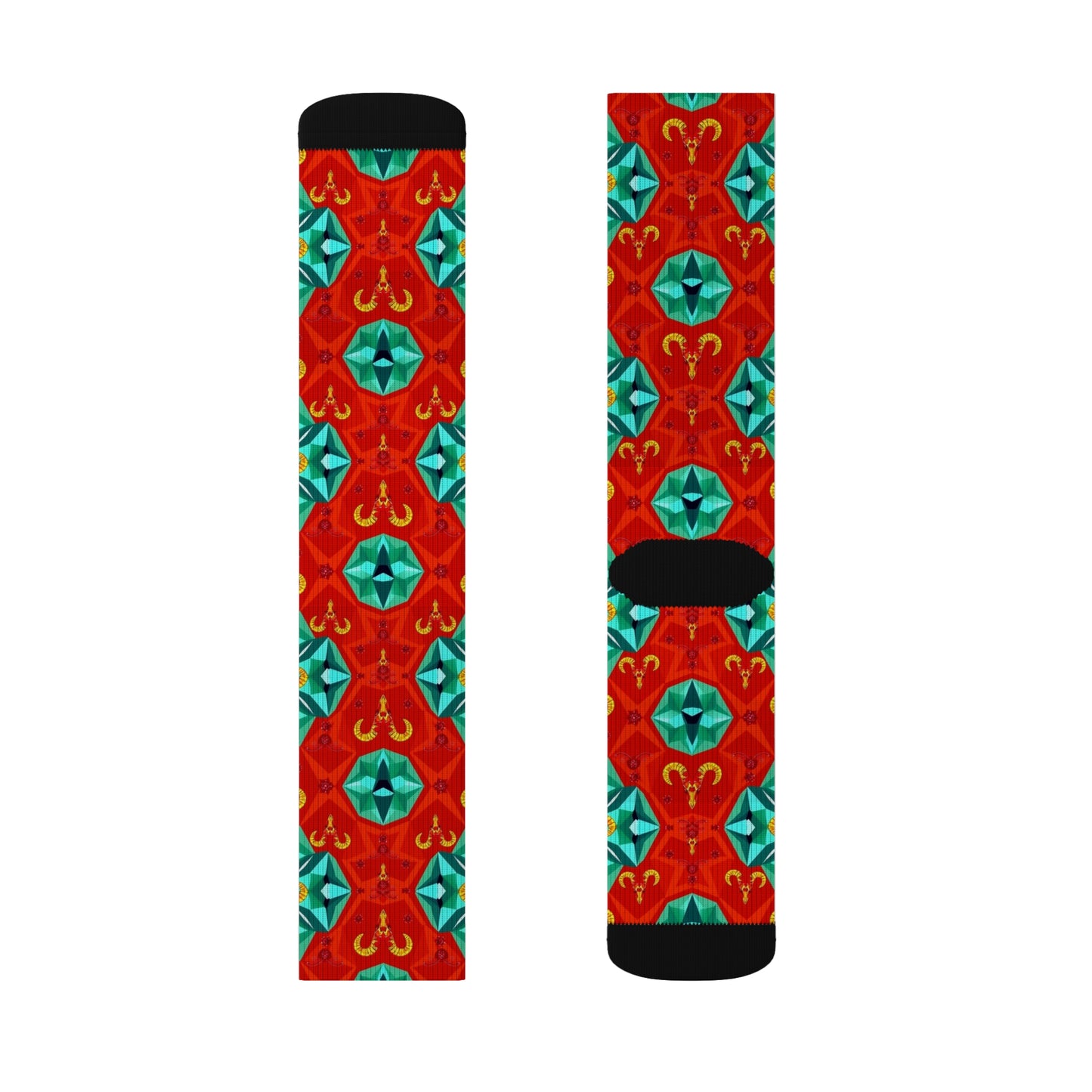 Sublimation Socks, Aries, Zodiac v1, Jewel Pattern