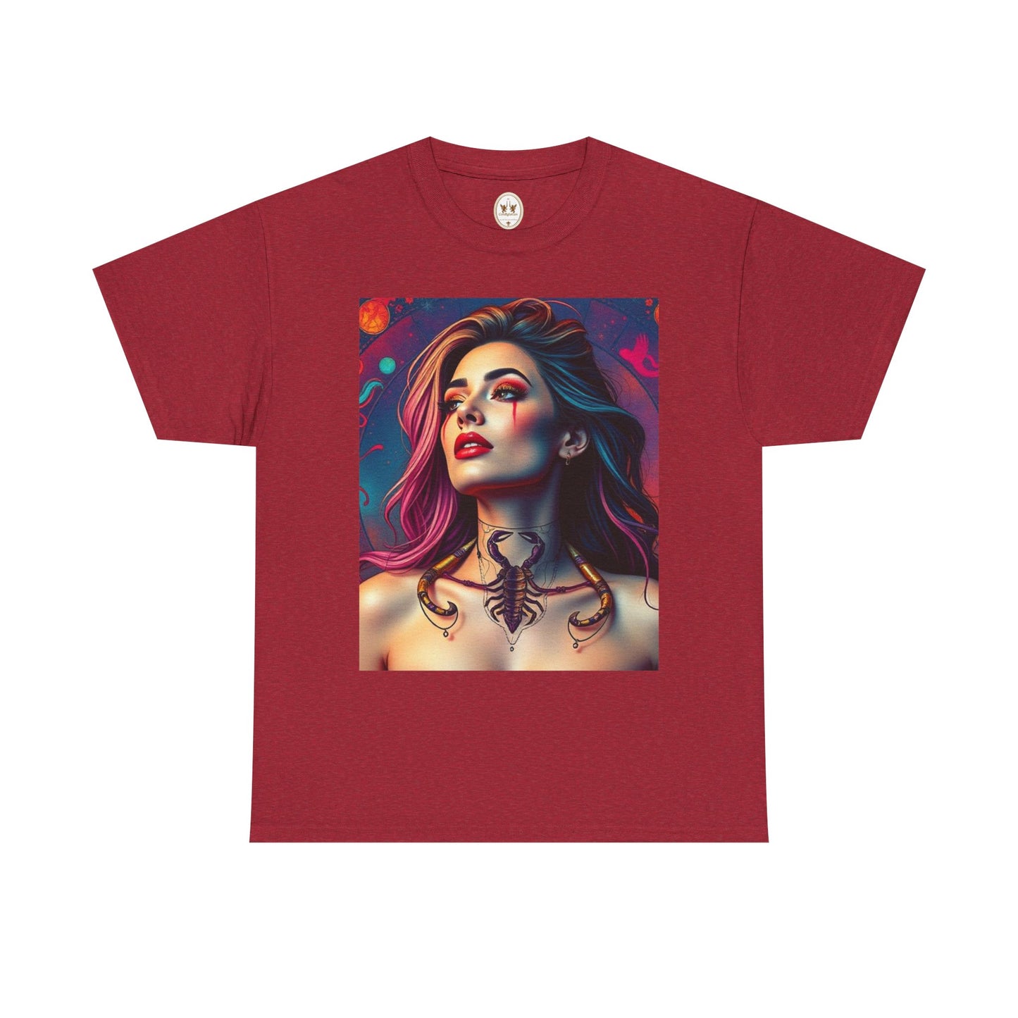 Unisex Heavy Cotton T-Shirt, Scorpio, Zodiac v1, Sexy Art