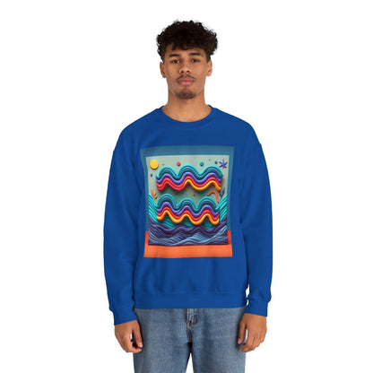 Unisex Heavy Blend™ Crewneck Sweatshirt, Water Painting, Aquarius Zodiac Design