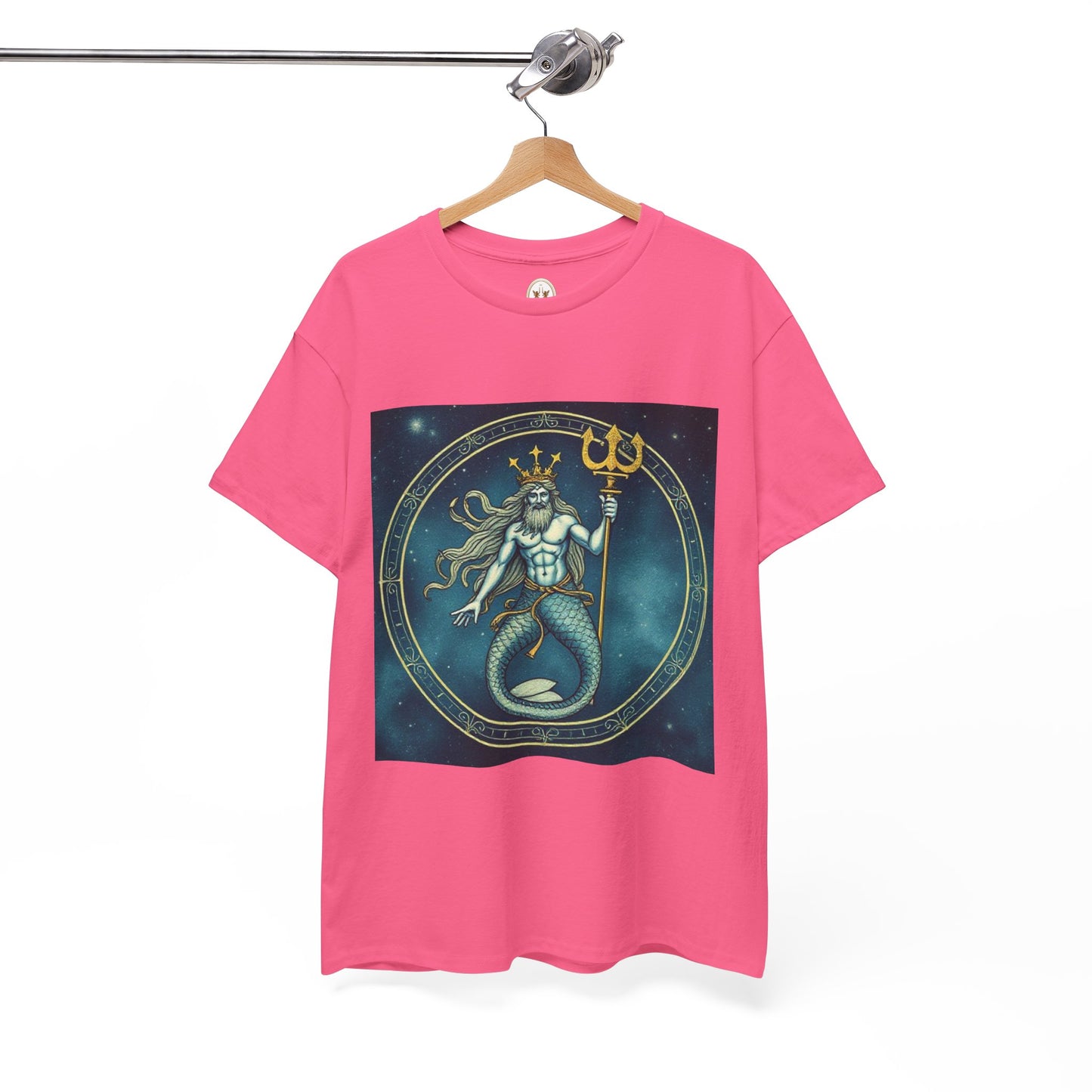Unisex Heavy Cotton T-Shirt, Aquarius God 6v, Zodiac Design