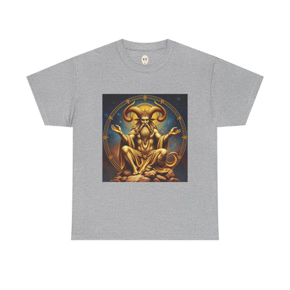 Unisex Heavy Cotton T-Shirt, On The Throne, Taurus Zodiac Design