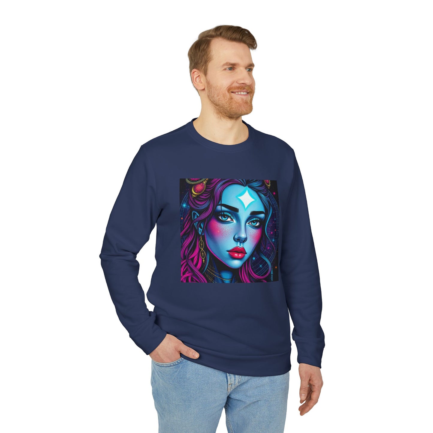 Adidas Unisex Fleece Crewneck Sweatshirt, Gemini, Pop Art, Zodiac
