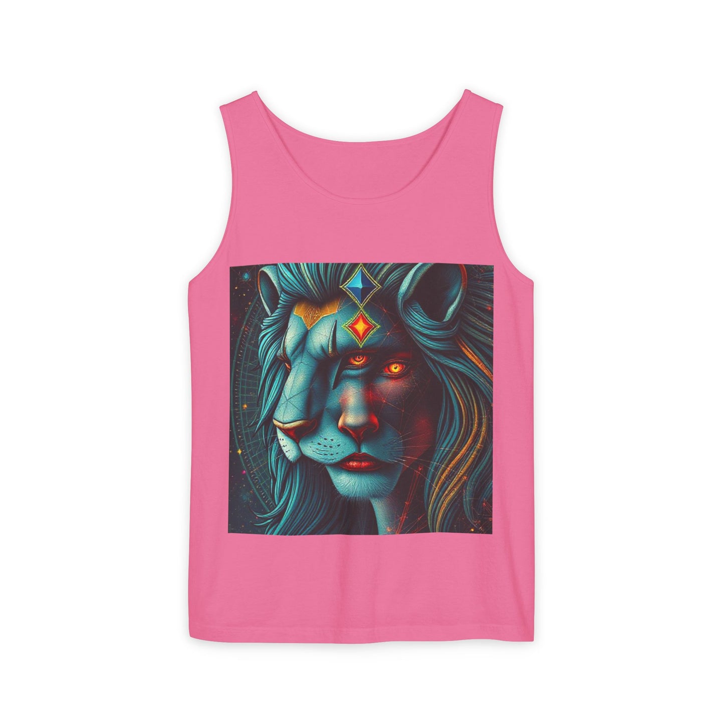 Unisex Garment-Dyed, Tank Top, Leo, Pop Art, 100% US cotton