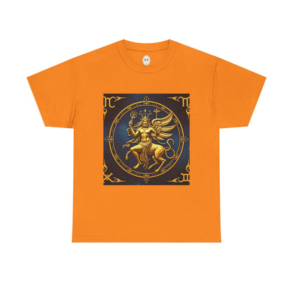 Unisex Heavy Cotton T-Shirt, Gold Angel, Symbol, Virgo Zodiac Design
