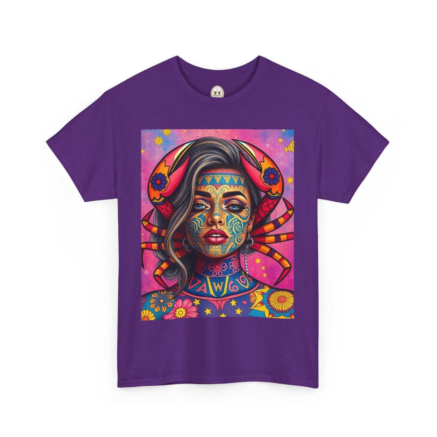Unisex Heavy Cotton T-Shirt, Cancer, Zodiac v3, Sexy Art