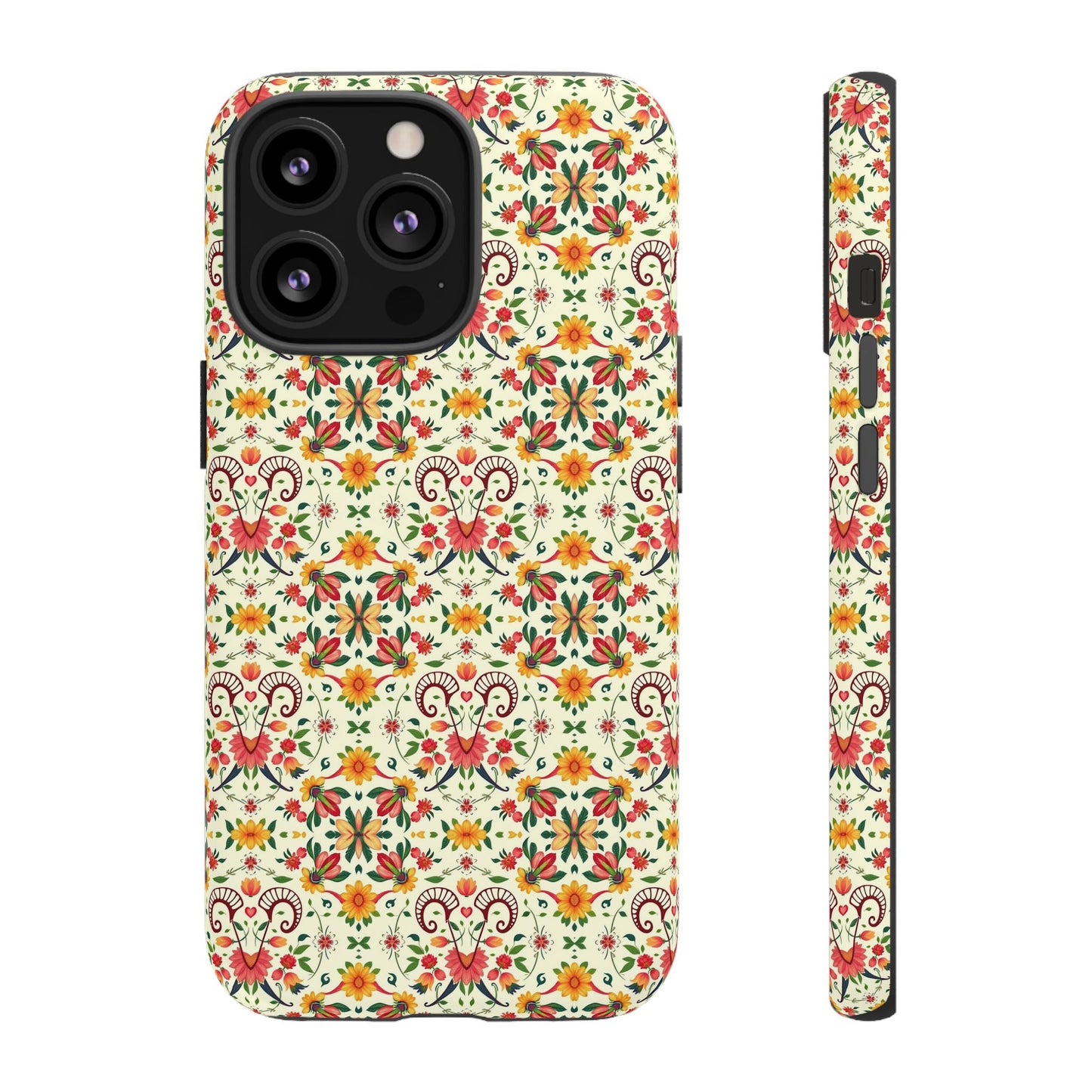 Tough Cases, Aries, Zodiac, Flower Pattern