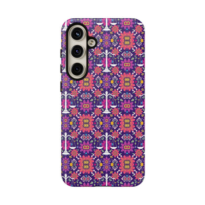 Tough Cases, Libra, Zodiac v4, Flower Pattern