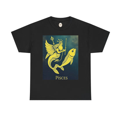 Unisex Heavy Cotton T-Shirt, Pisces Quuen v1, Zodiac Design