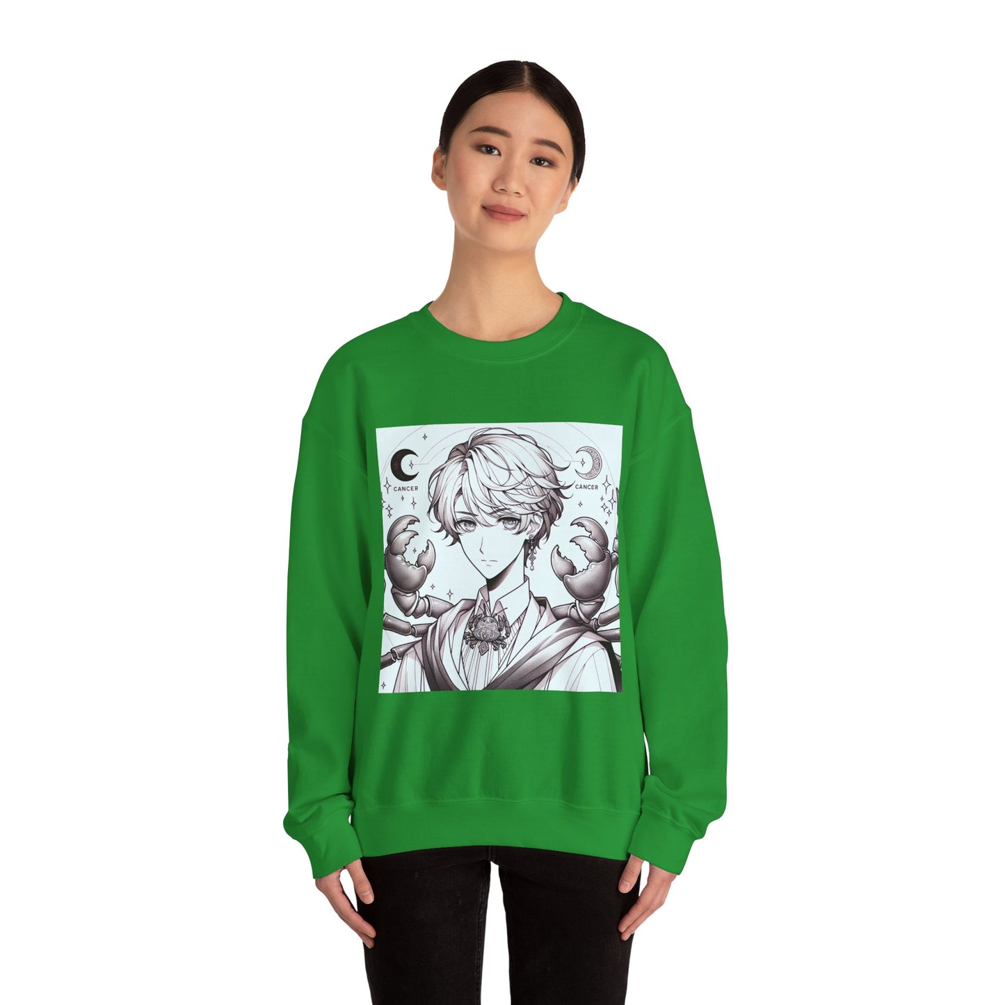 Unisex Heavy Blend™ Crewneck Sweatshirt,Two Moon, Cancer Zodiac Design
