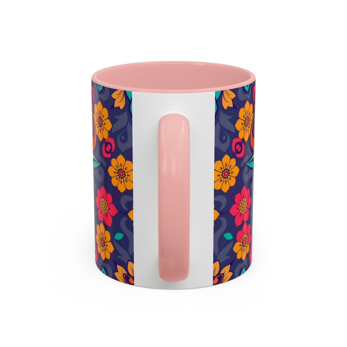 Accent Coffee Mug, Taurus, Zodiac. Flower Pattern, (11, 15oz)