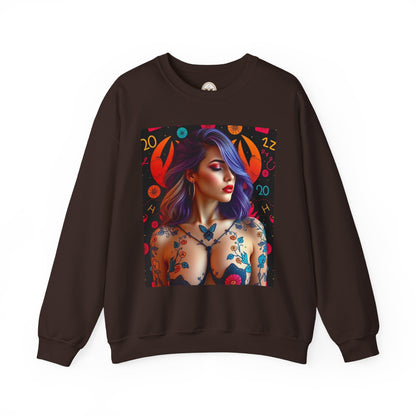 Unisex Heavy Blend™ Crewneck Sweatshirt, Cancer, Zodiac v3, Sexy Pattern