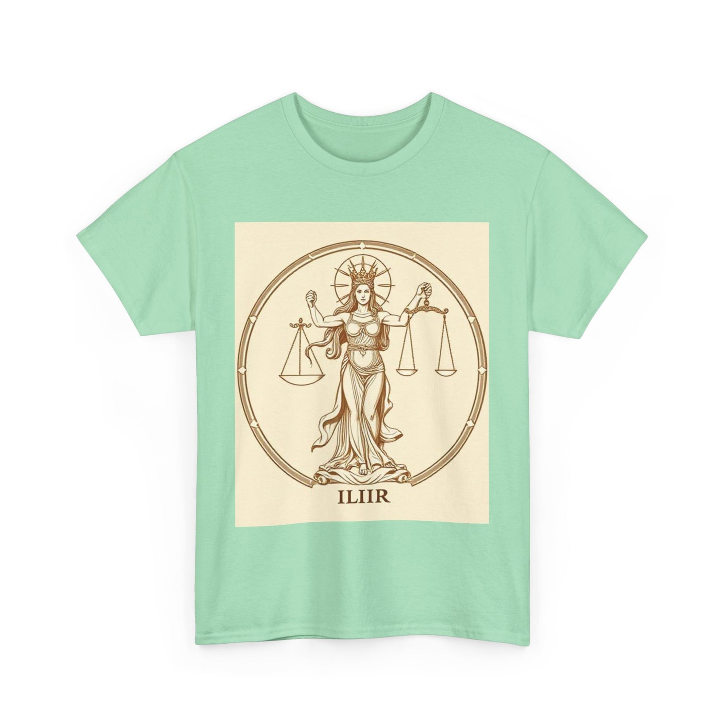 Unisex Heavy Cotton T-Shirt, Libra Goddess, Zodiac Design