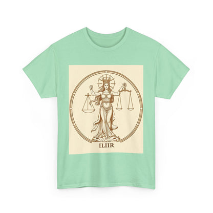 Unisex Heavy Cotton T-Shirt, Libra Goddess, Zodiac Design