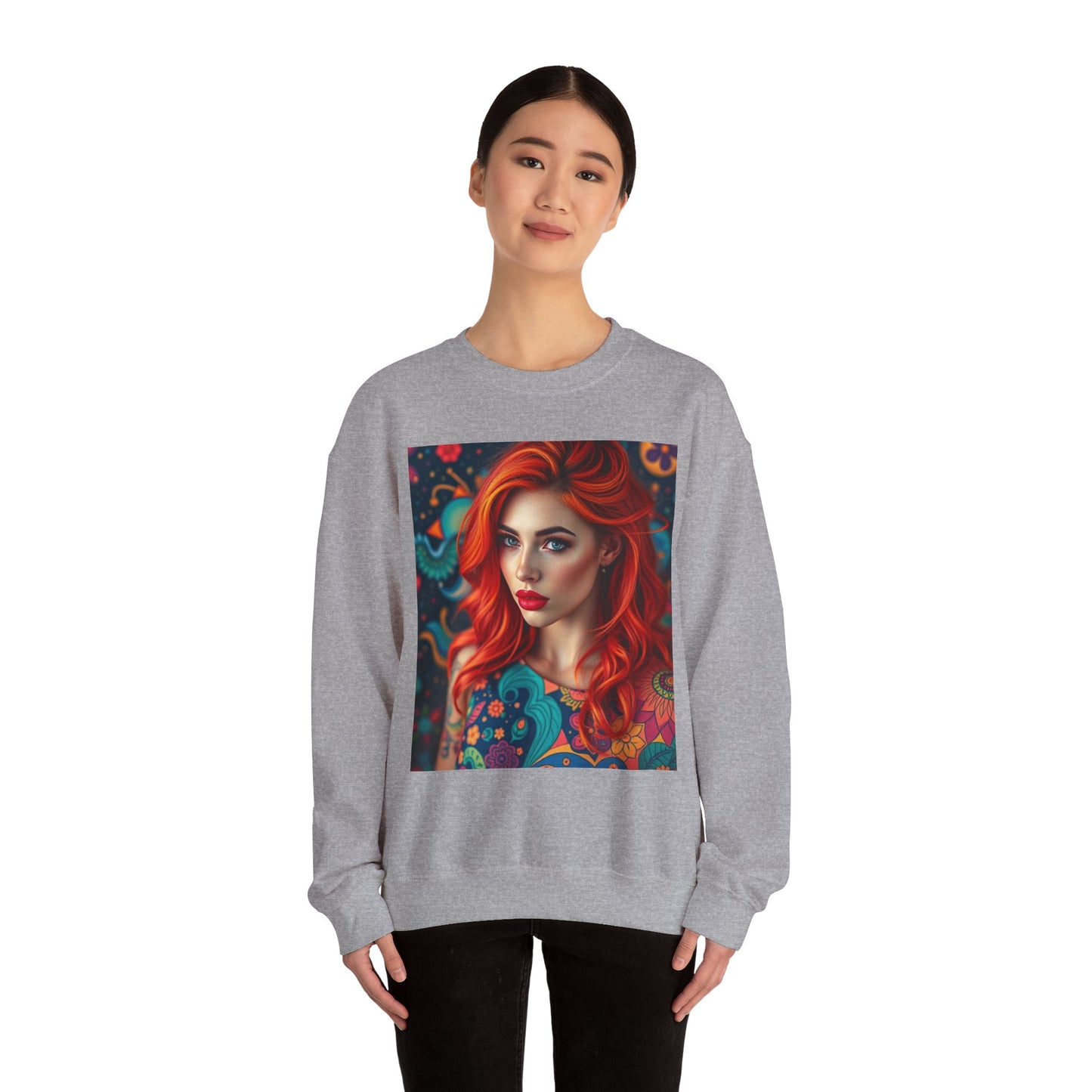 Unisex Heavy Blend™ Crewneck Sweatshirt, Aquarius, Zodiac v1, Sexy Pattern