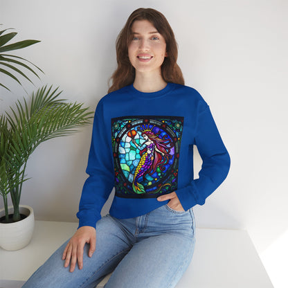 Unisex Heavy Blend™ Crewneck Sweatshirt, Glass, Aquarius Zodiac Design