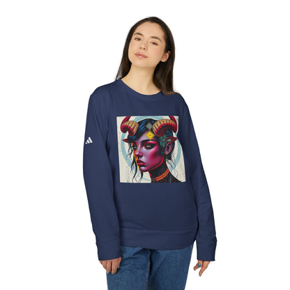 Adidas, Unisex Fleece Crewneck Sweatshirt, Taurus, Pop Art, Zodiac